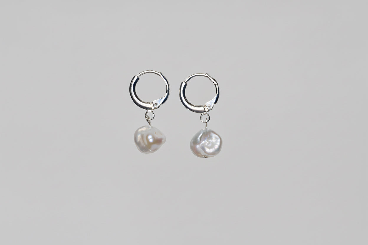 Baroque Hoop Pearl Earrings