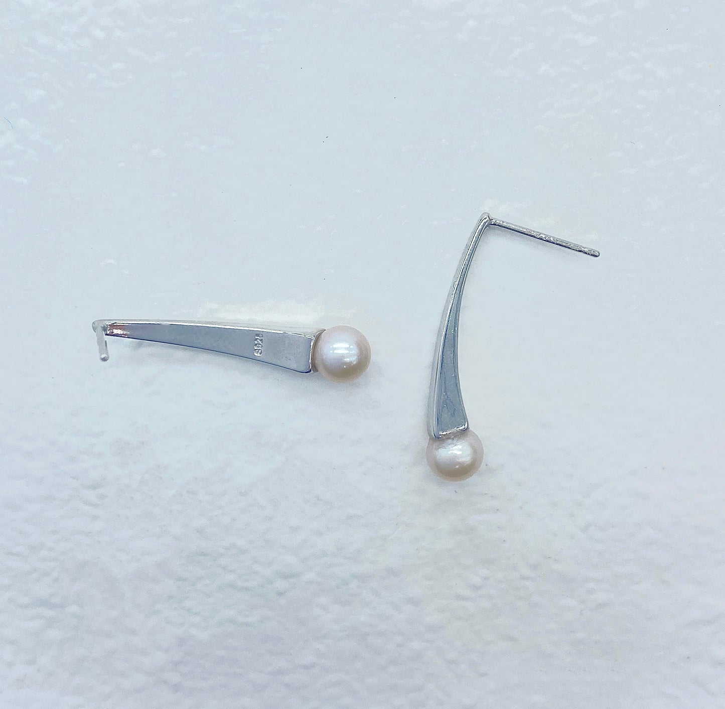 Silver Pear Earrings