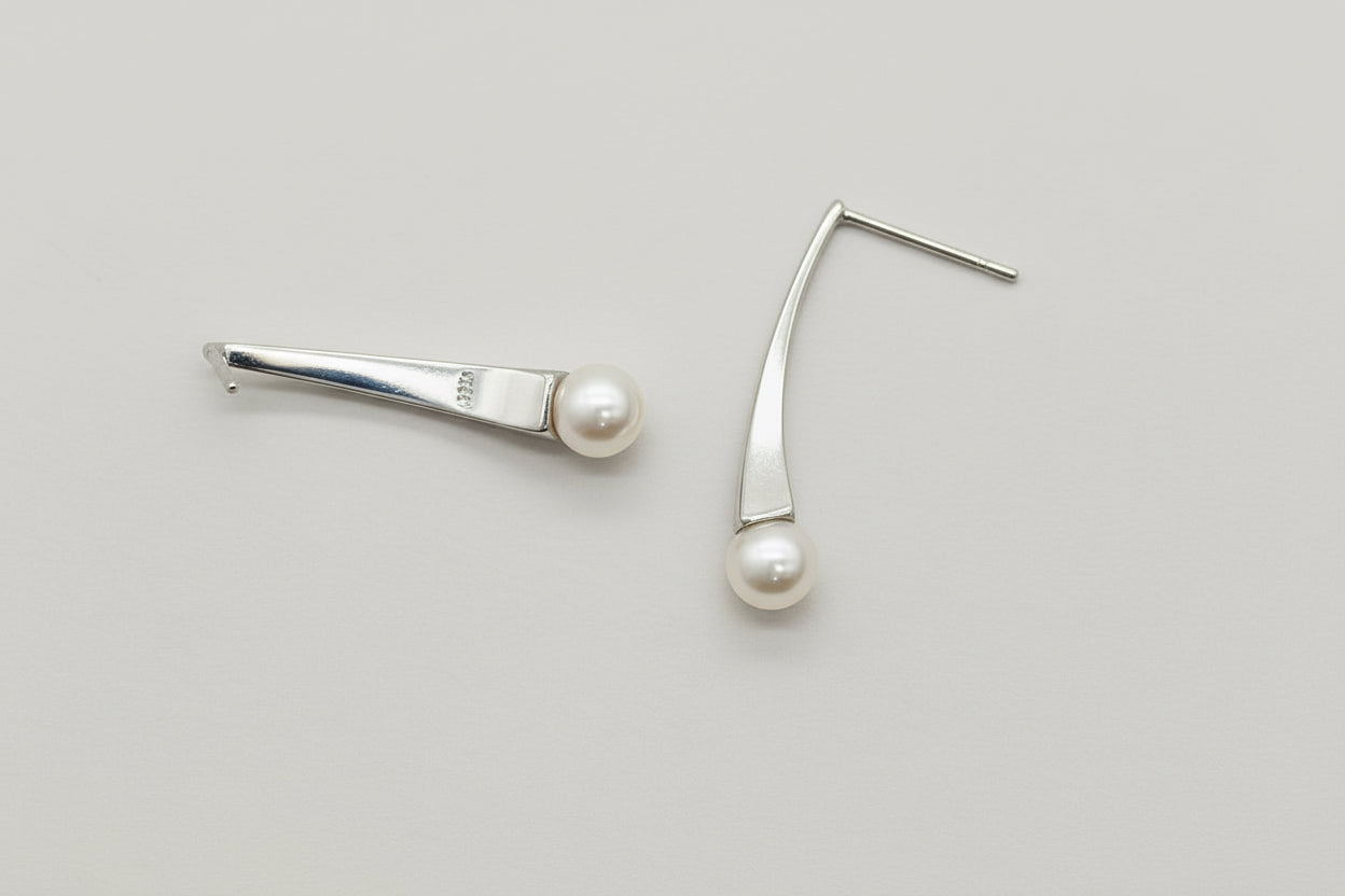 Silver Pear Earrings