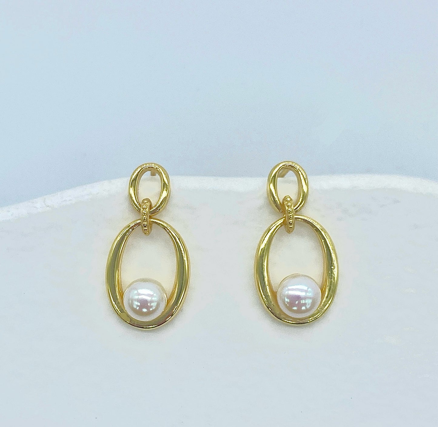 Big and Small Rings Pearl Earrings