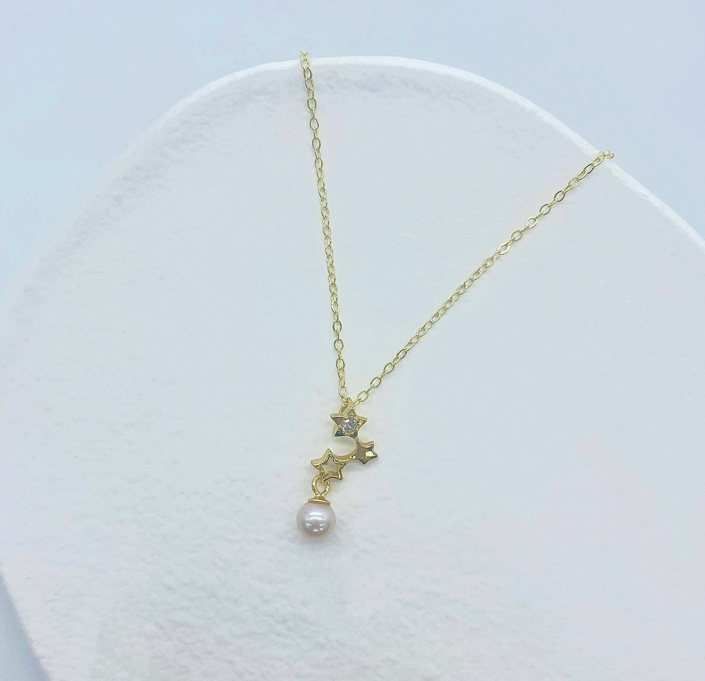 Triple Star Pearl Necklace