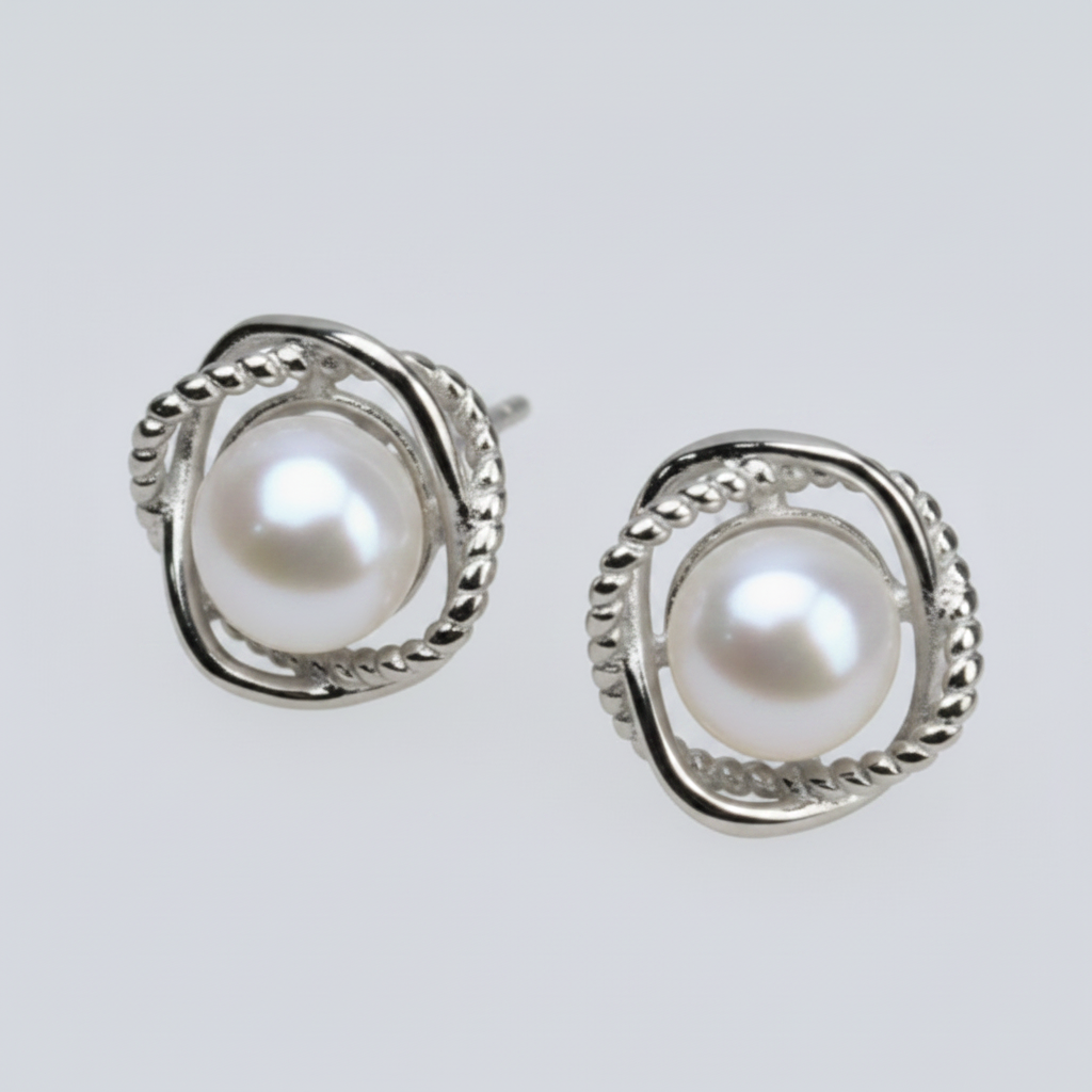 Simple Stud Pearl Earrings
