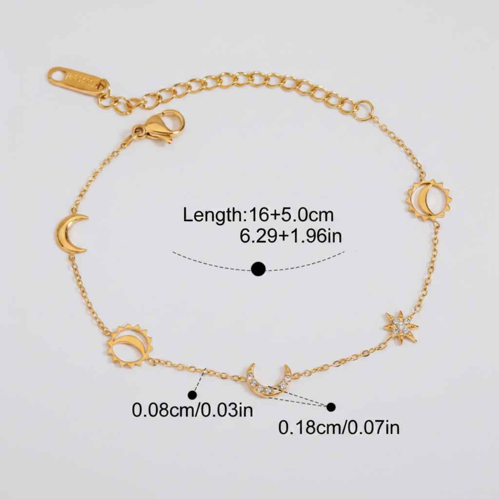 Moon, Star and Sun Bracelet