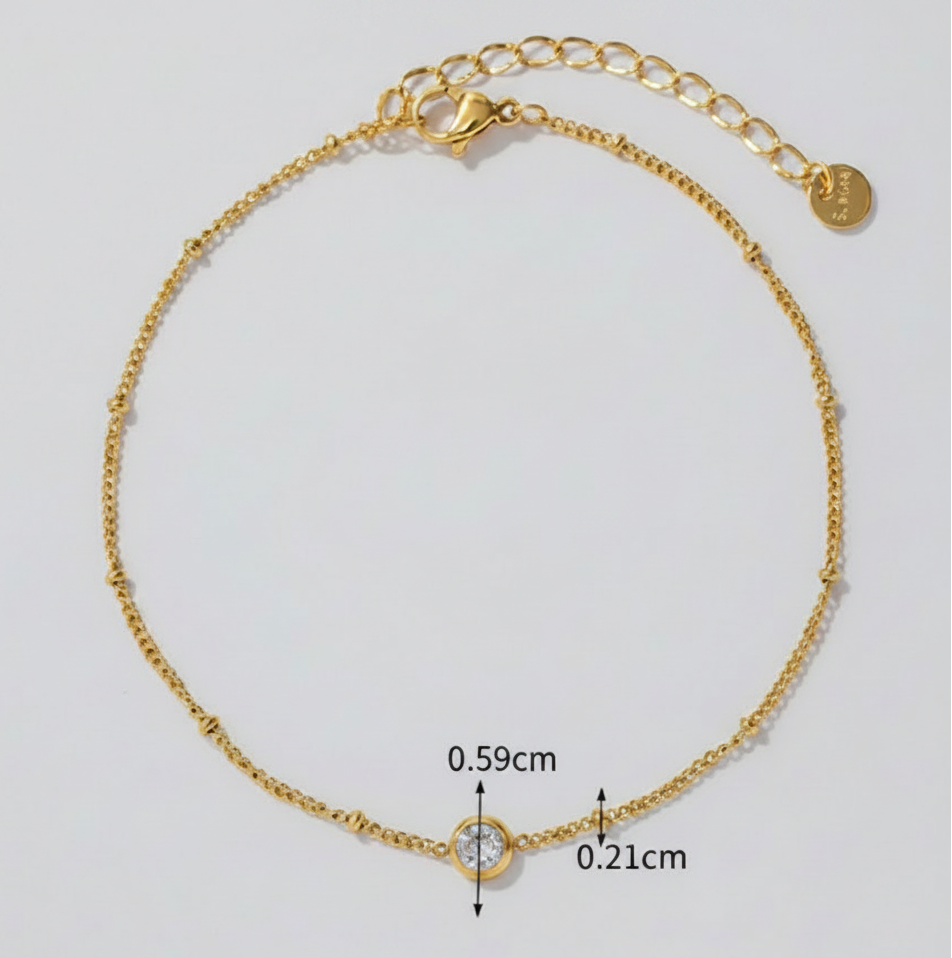 One Gem Stone Anklets