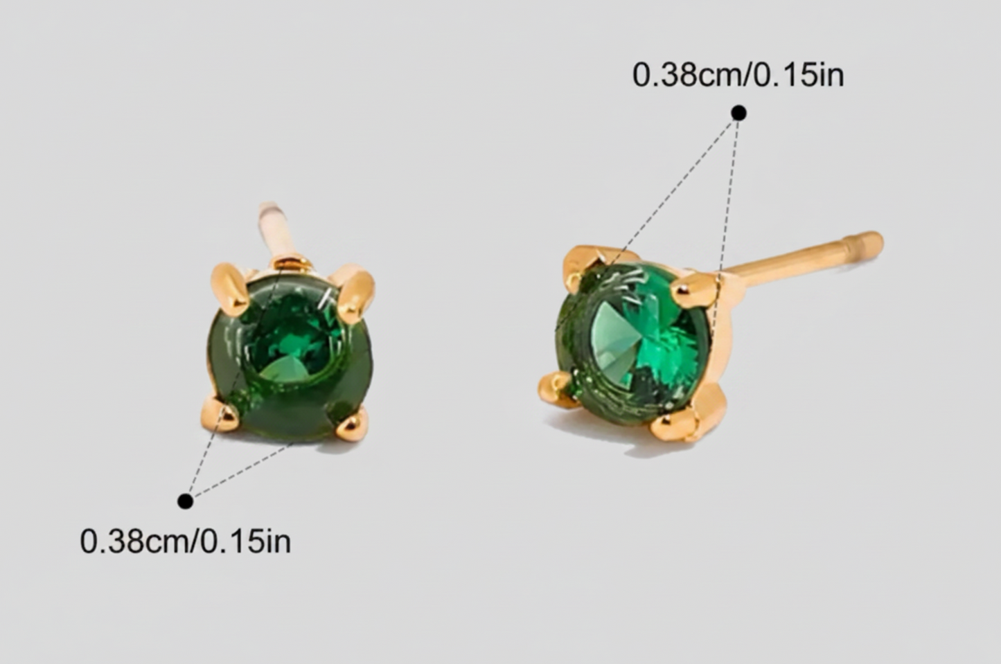 Green Gem Stud Earring
