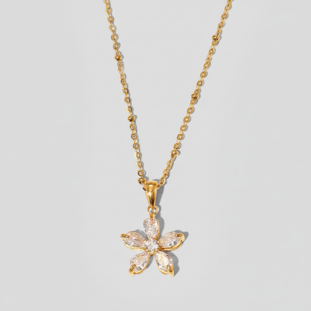 Clear Flower Necklace