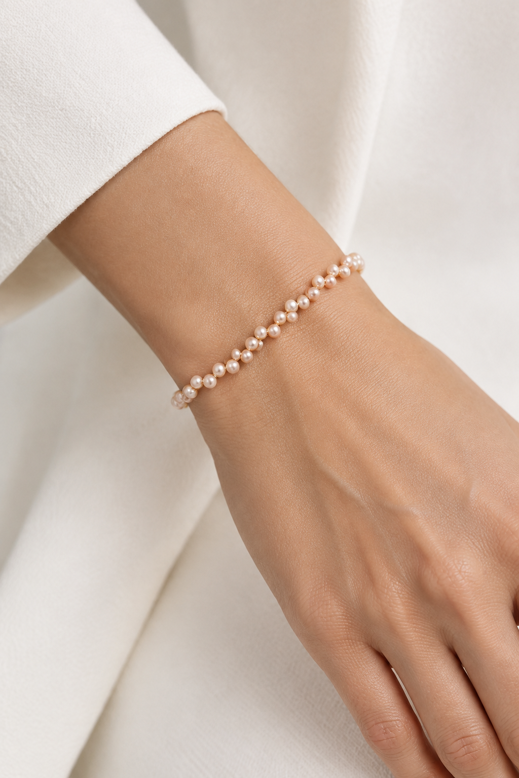 Peach & Cream Pearl Bracelet