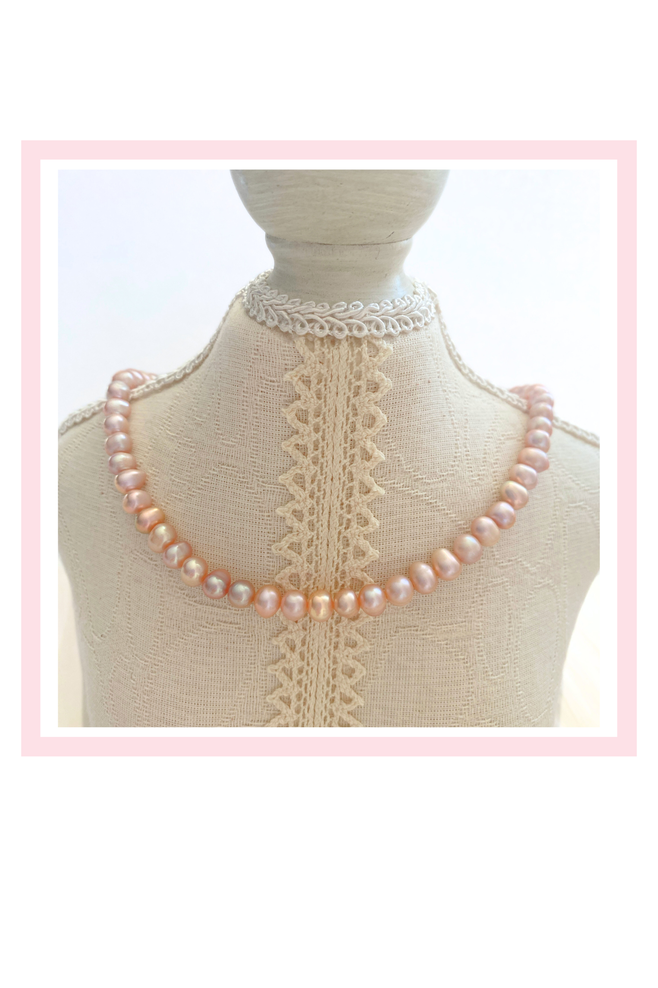 Pink Pearl Necklace in Gold