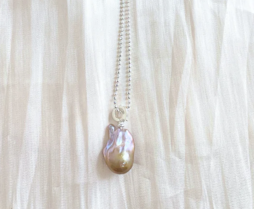 Baroque Pearl Necklace - Purple