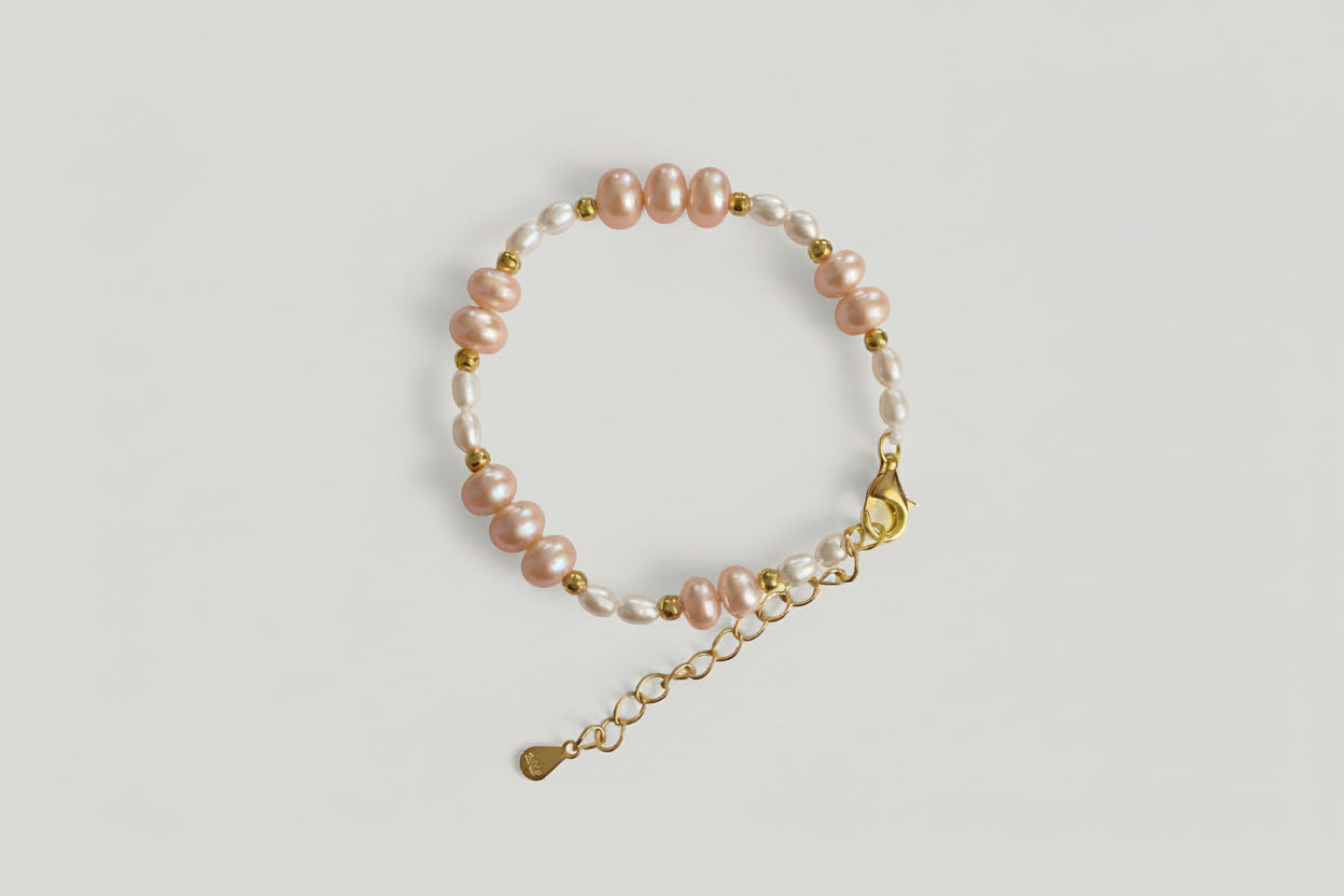 Pink and White Pearl Bracelet