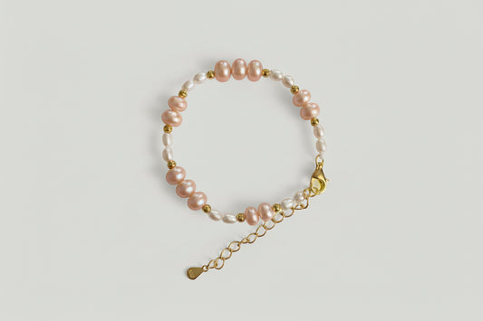 Pink and White Pearl Bracelet