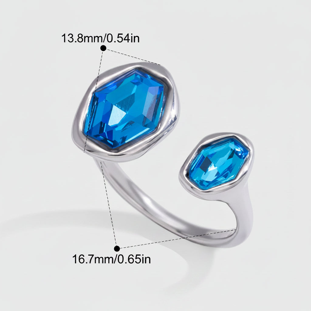 2 Blue Gem Ring