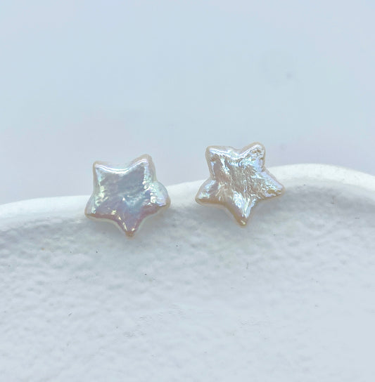 Star Shape Pearl Stud Earrings