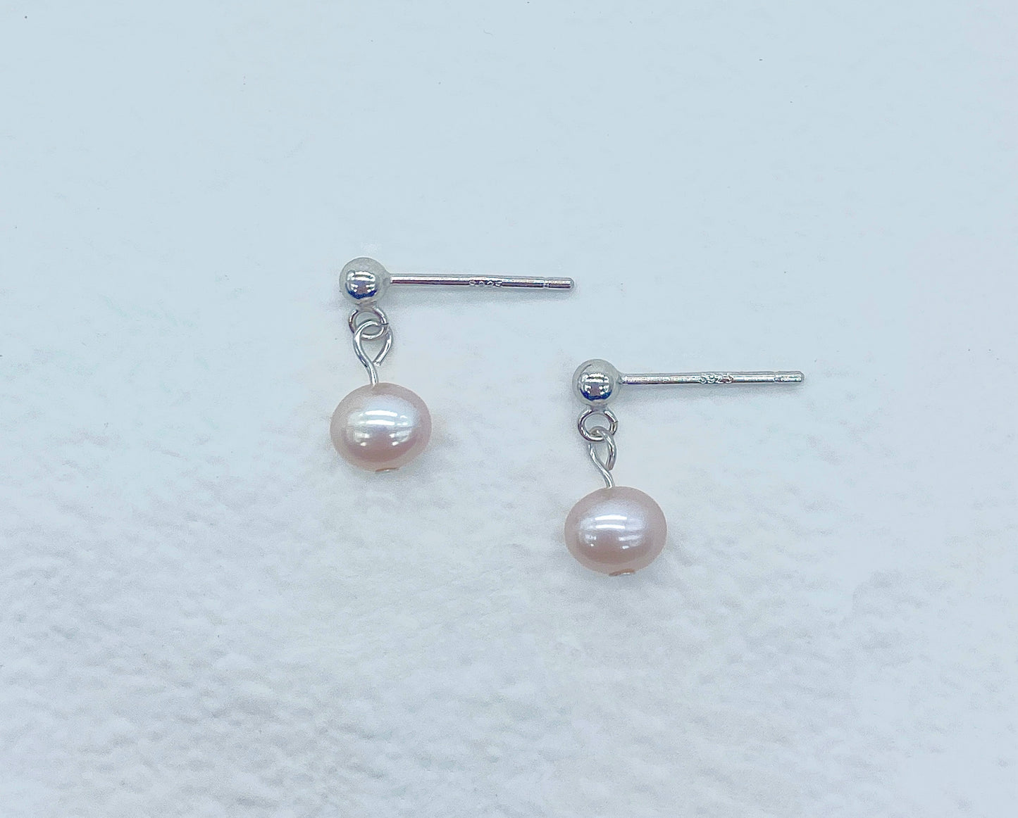 Small Pink Pearl Earrings