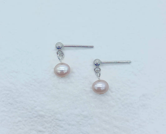 Small Pink Pearl Earrings