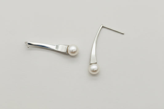 Silver Pear Earrings