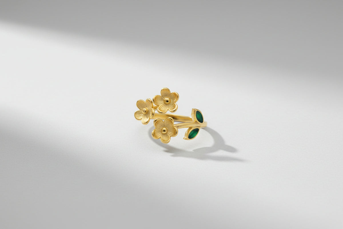 Floral Leaf Ring