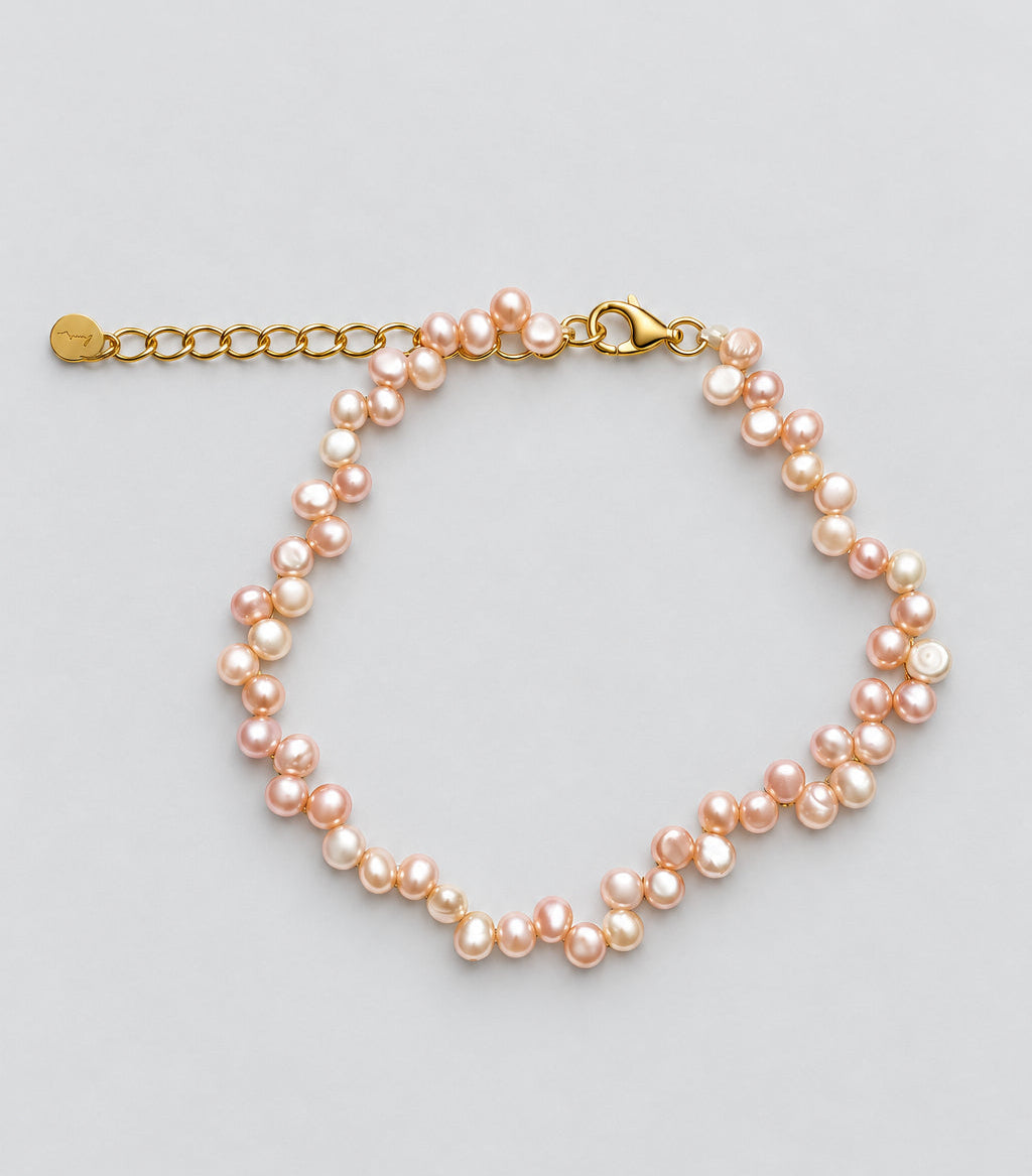 Peach & Cream Pearl Bracelet