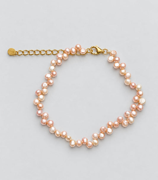 Peach & Cream Pearl Bracelet