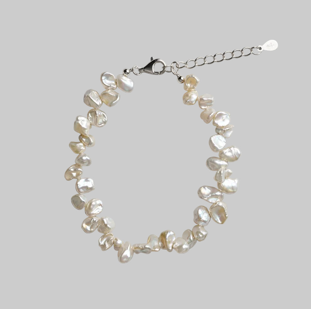 White Petal Pearl Bracelet