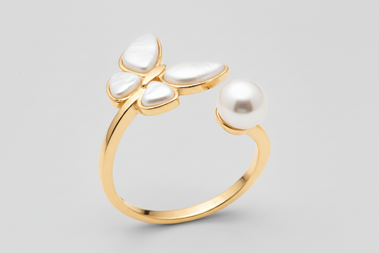Butterfly Pearl Ring