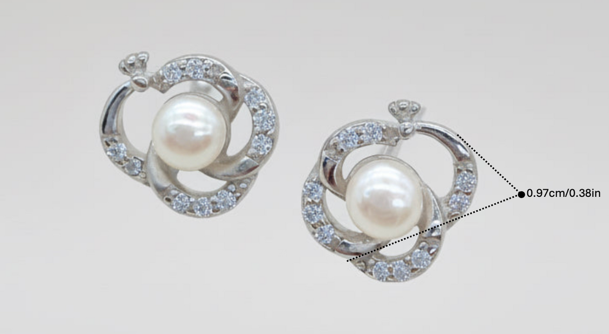 Pearl-Style Crystal Halo Stud Earrings