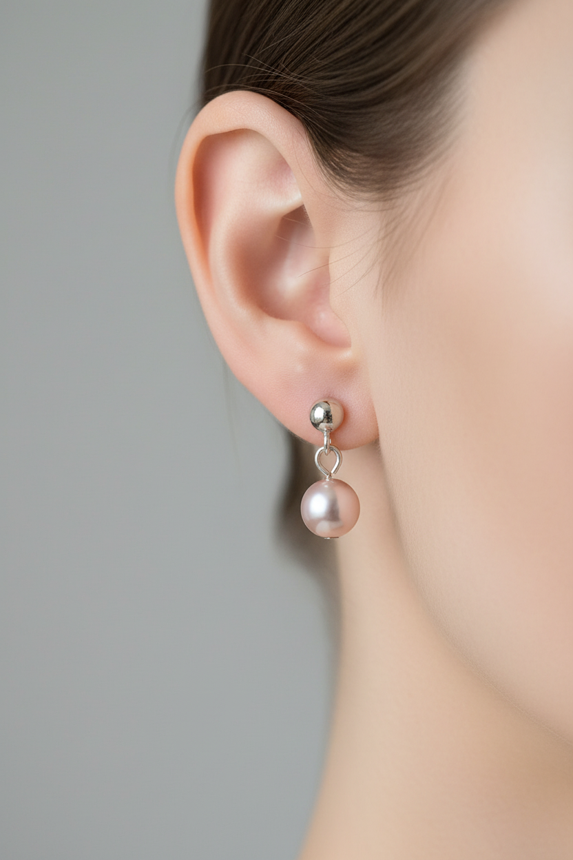Small Pink Pearl Earrings