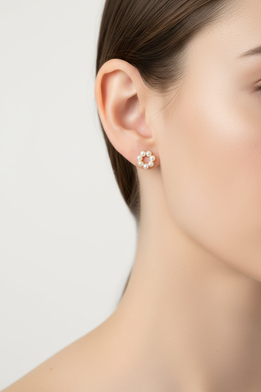Pearl Bloom Stud Earrings