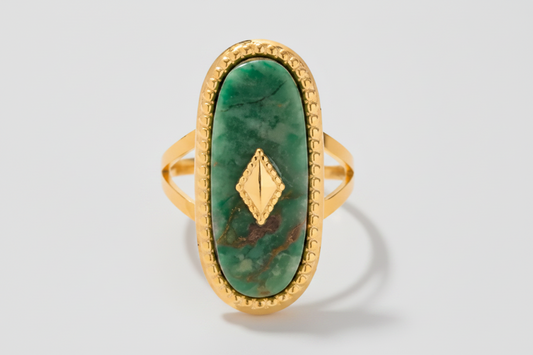 Big Green Stone Ring