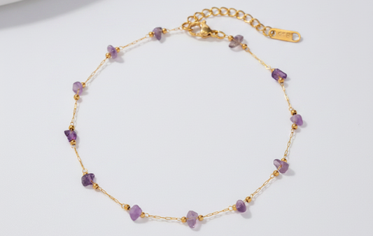 Purple Stone Anklets