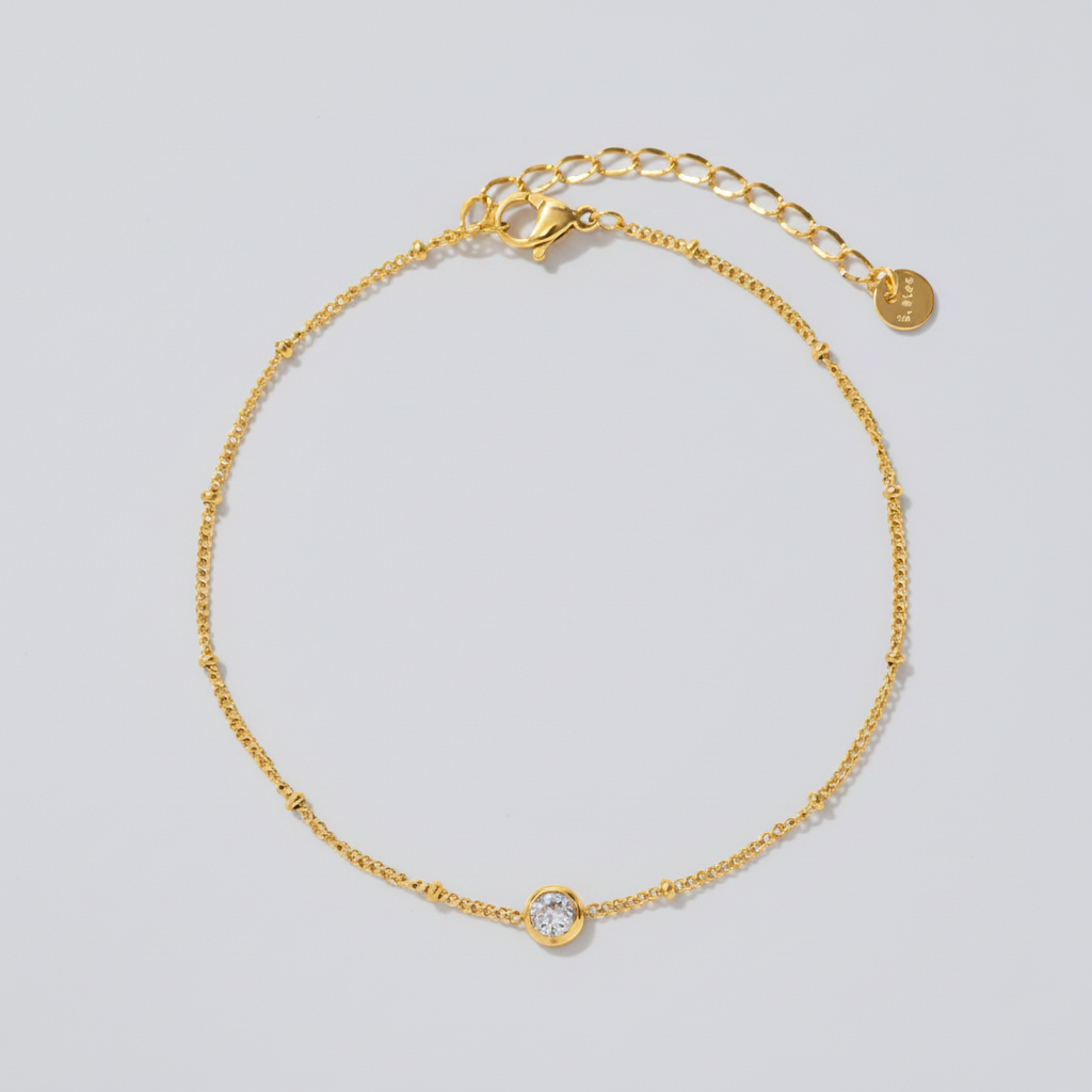 One Gem Stone Anklets