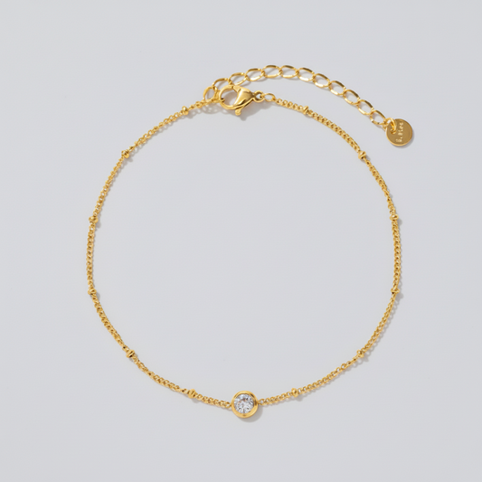 One Gem Stone Anklets