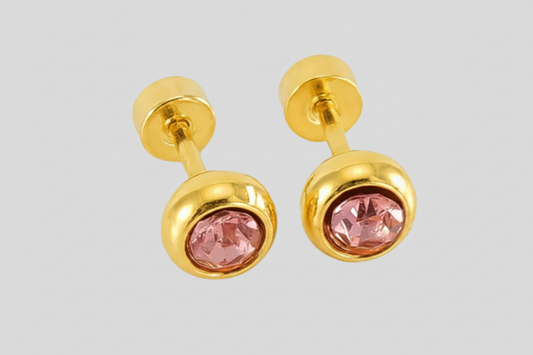 Pink Gem Earring