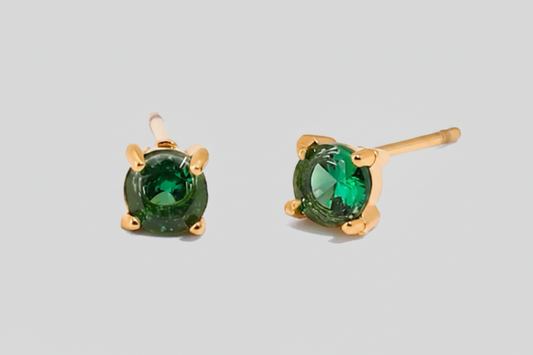 Green Gem Stud Earring