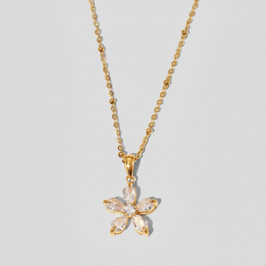 Clear Flower Necklace
