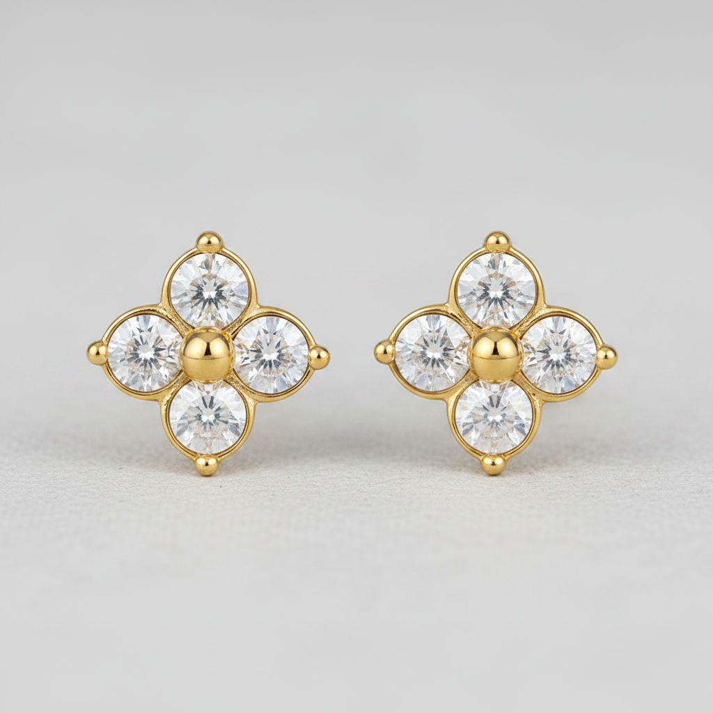 White Gem Earring