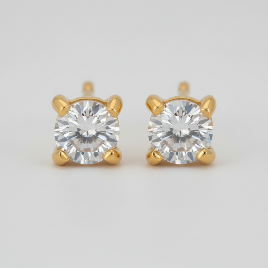White Gem Stud Earring
