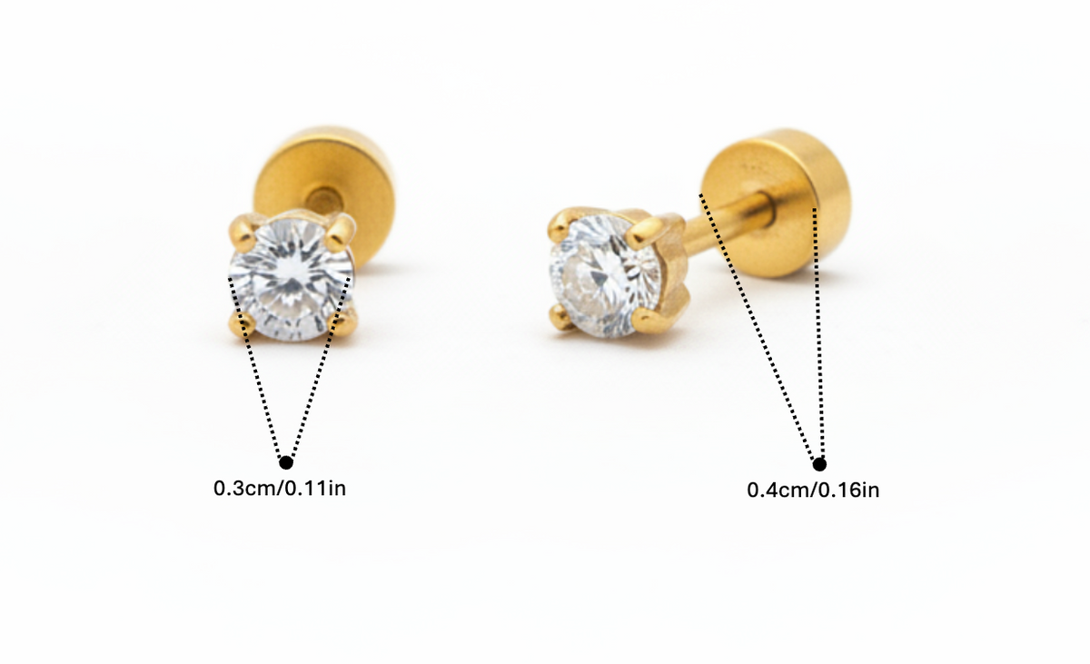 White Gem Stud Earring