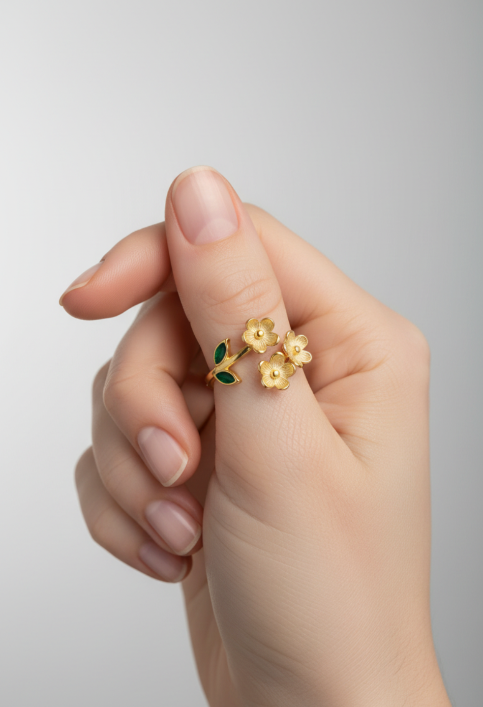 Floral Leaf Ring