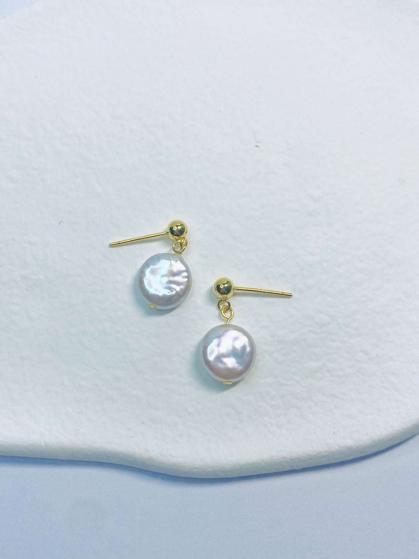 Button Pearl Earrings