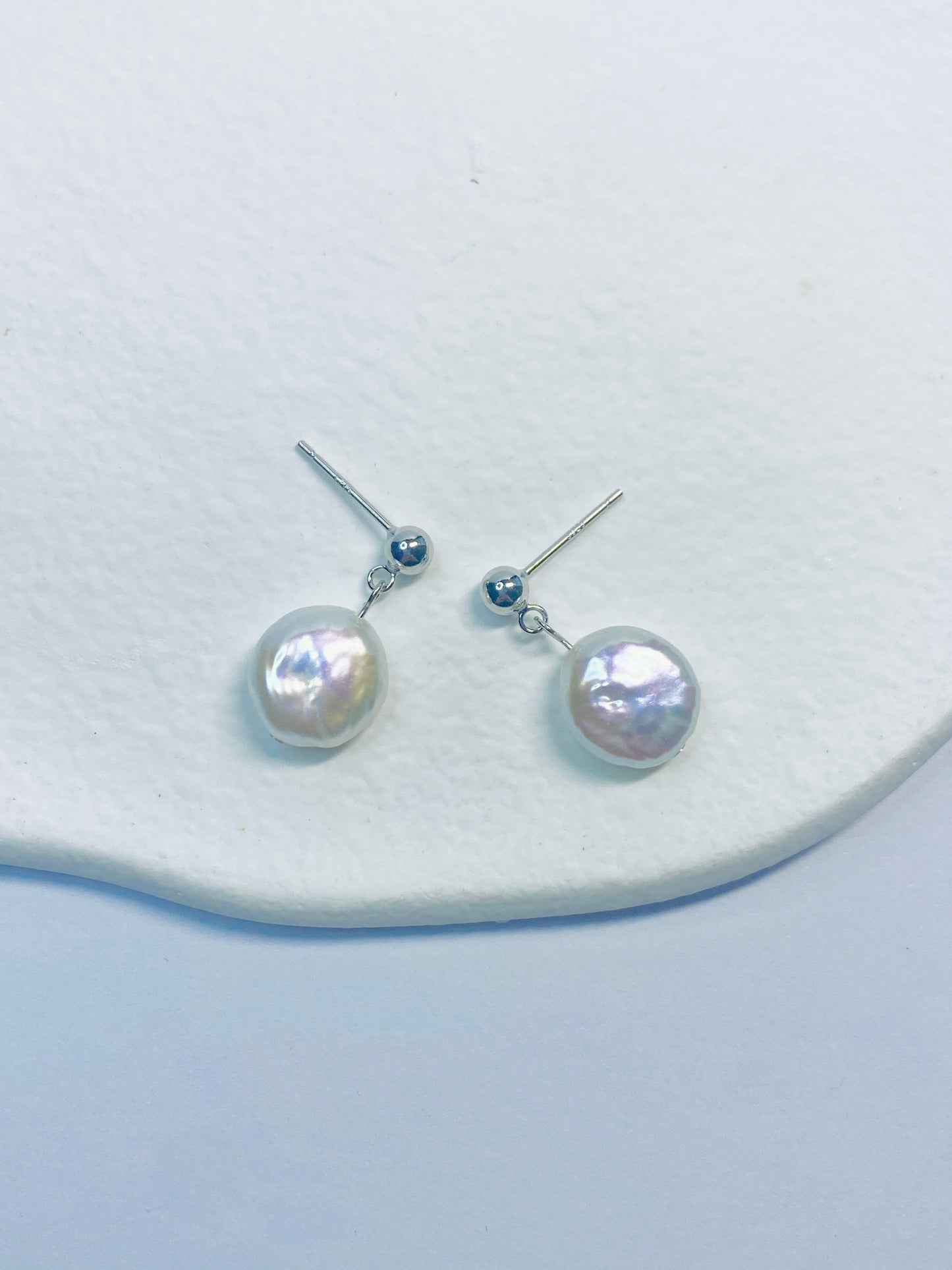 Button Pearl Earrings