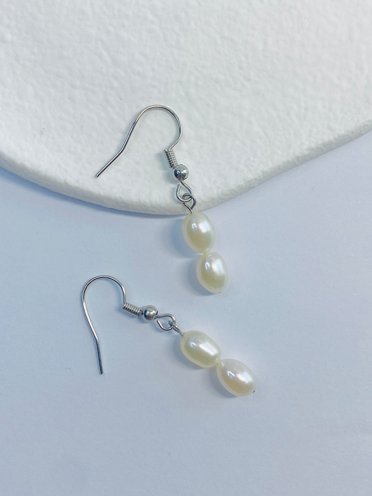 Baroque Rice Shape Pearl Earrings