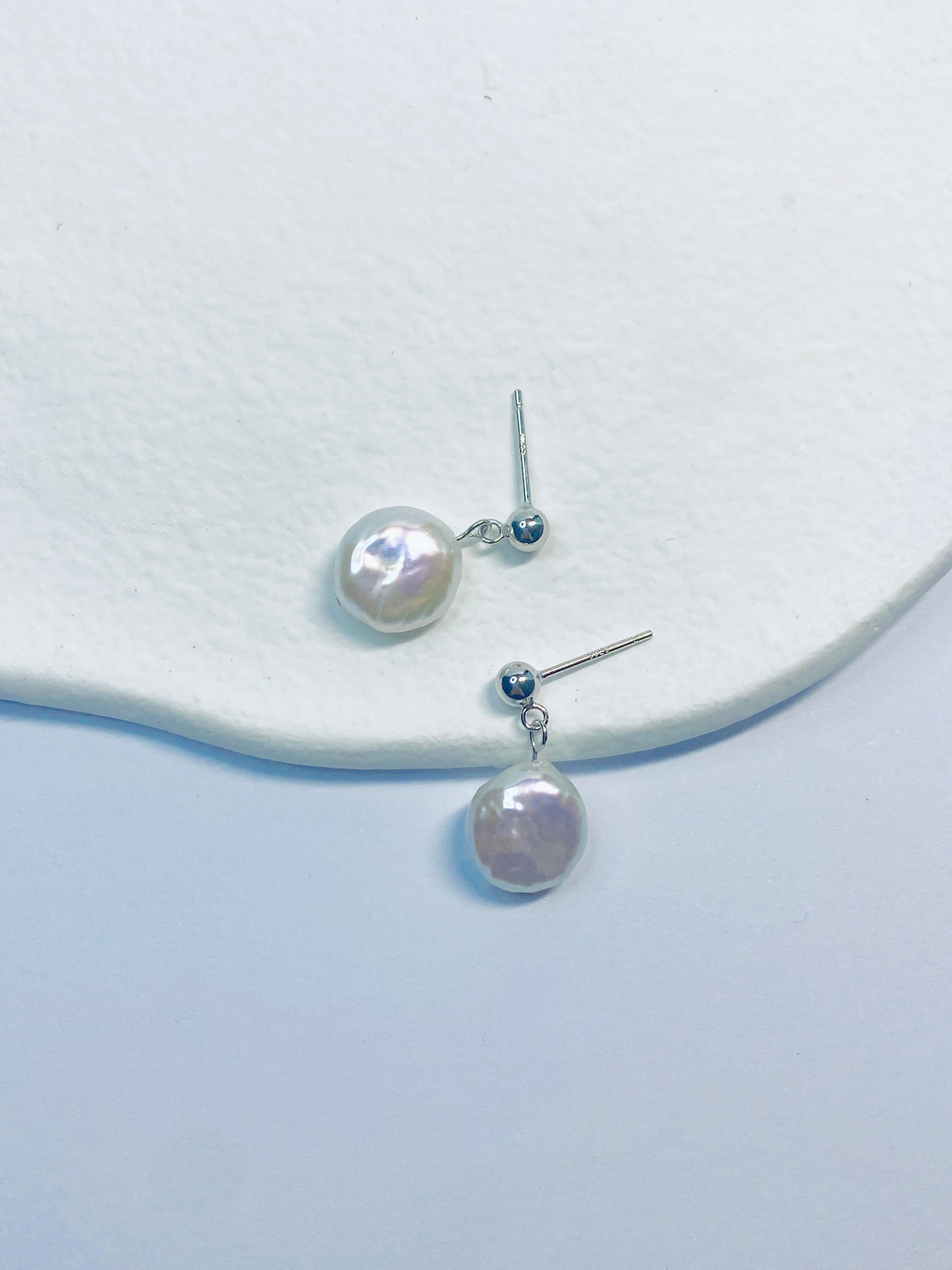 Button Pearl Earrings