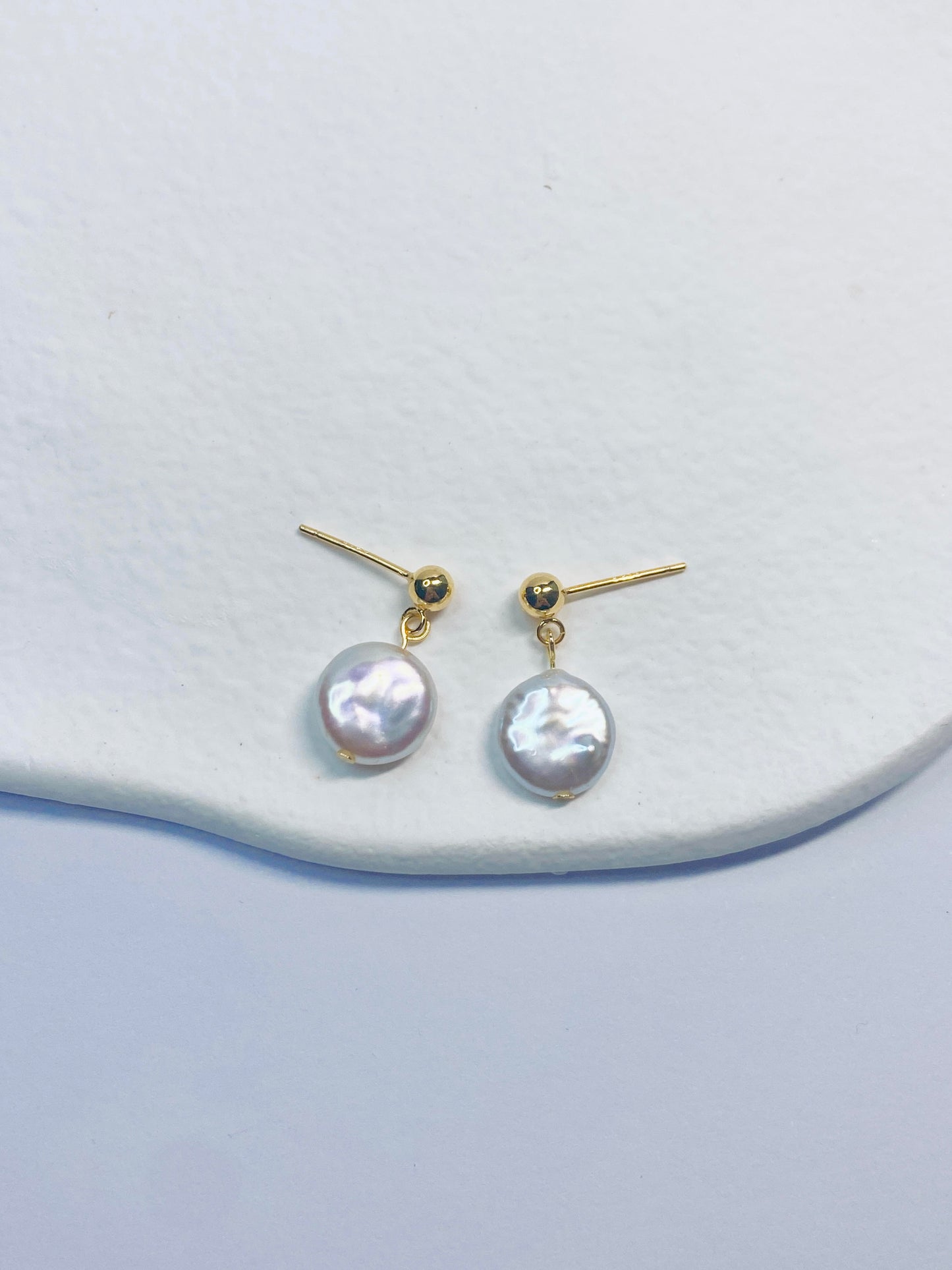 Button Pearl Earrings