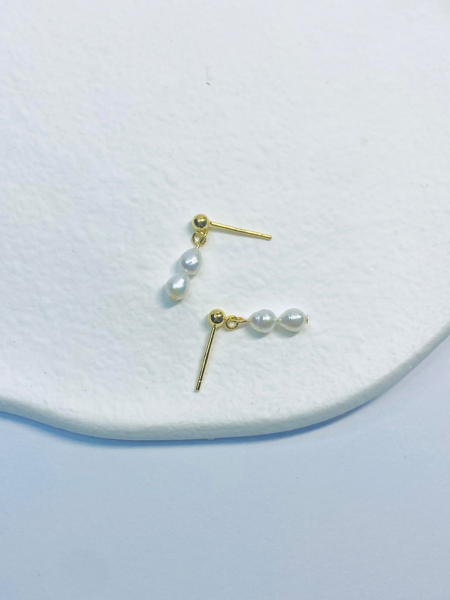 Small Keishi Shape Pearl Earrings