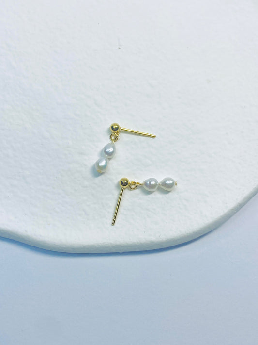 Small Keishi Shape Pearl Earrings