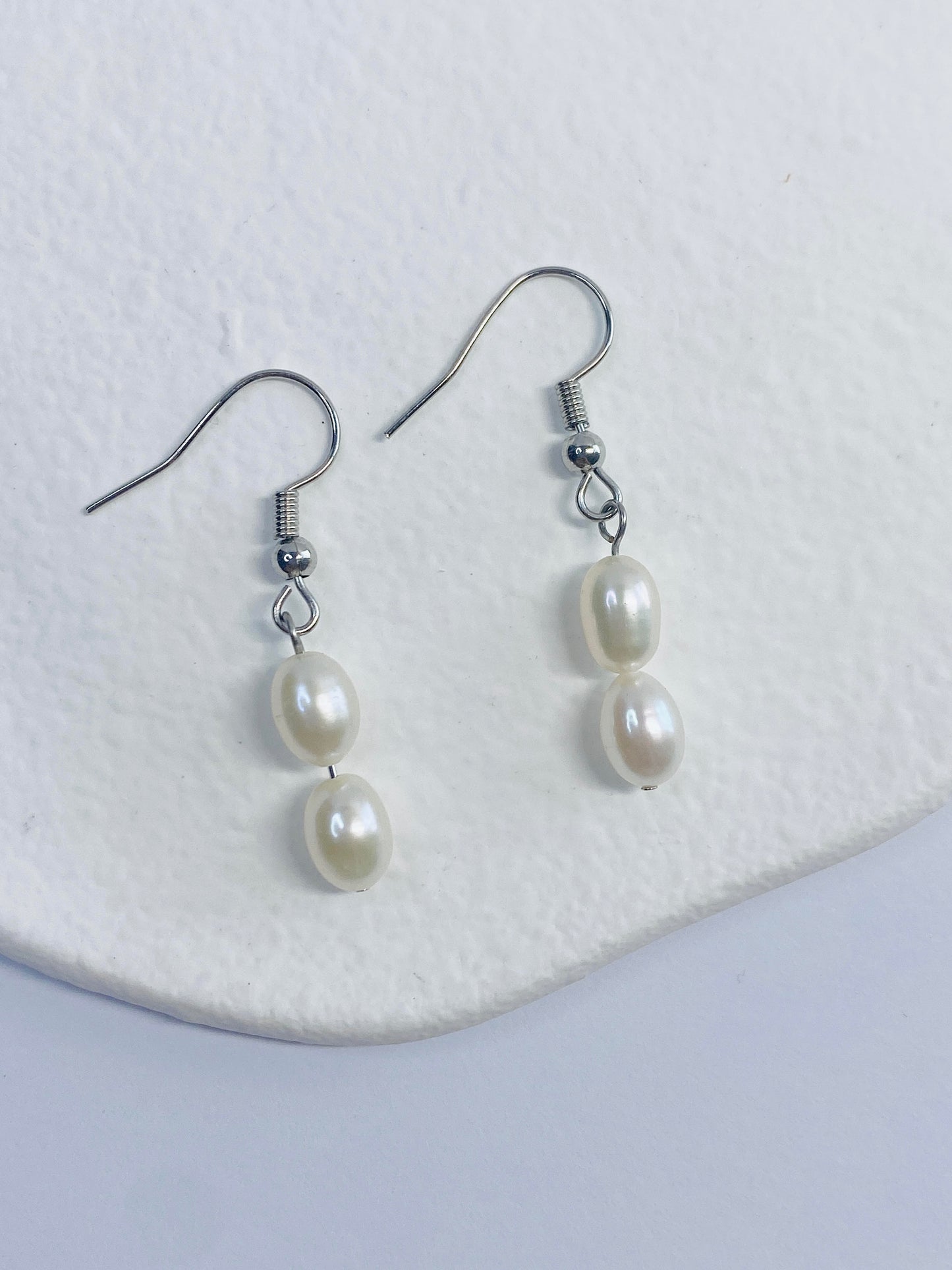 Baroque Rice Shape Pearl Earrings