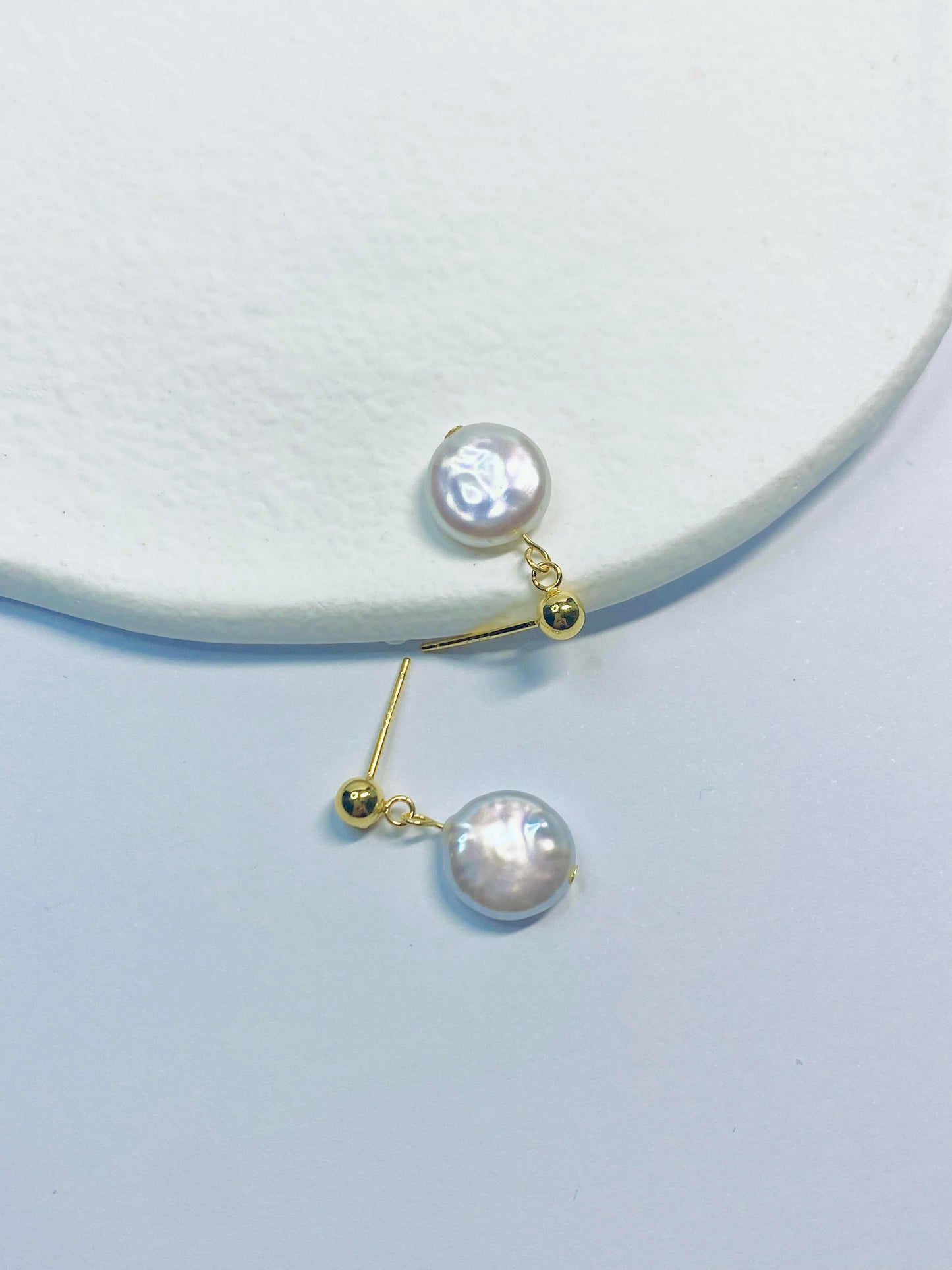 Button Pearl Earrings