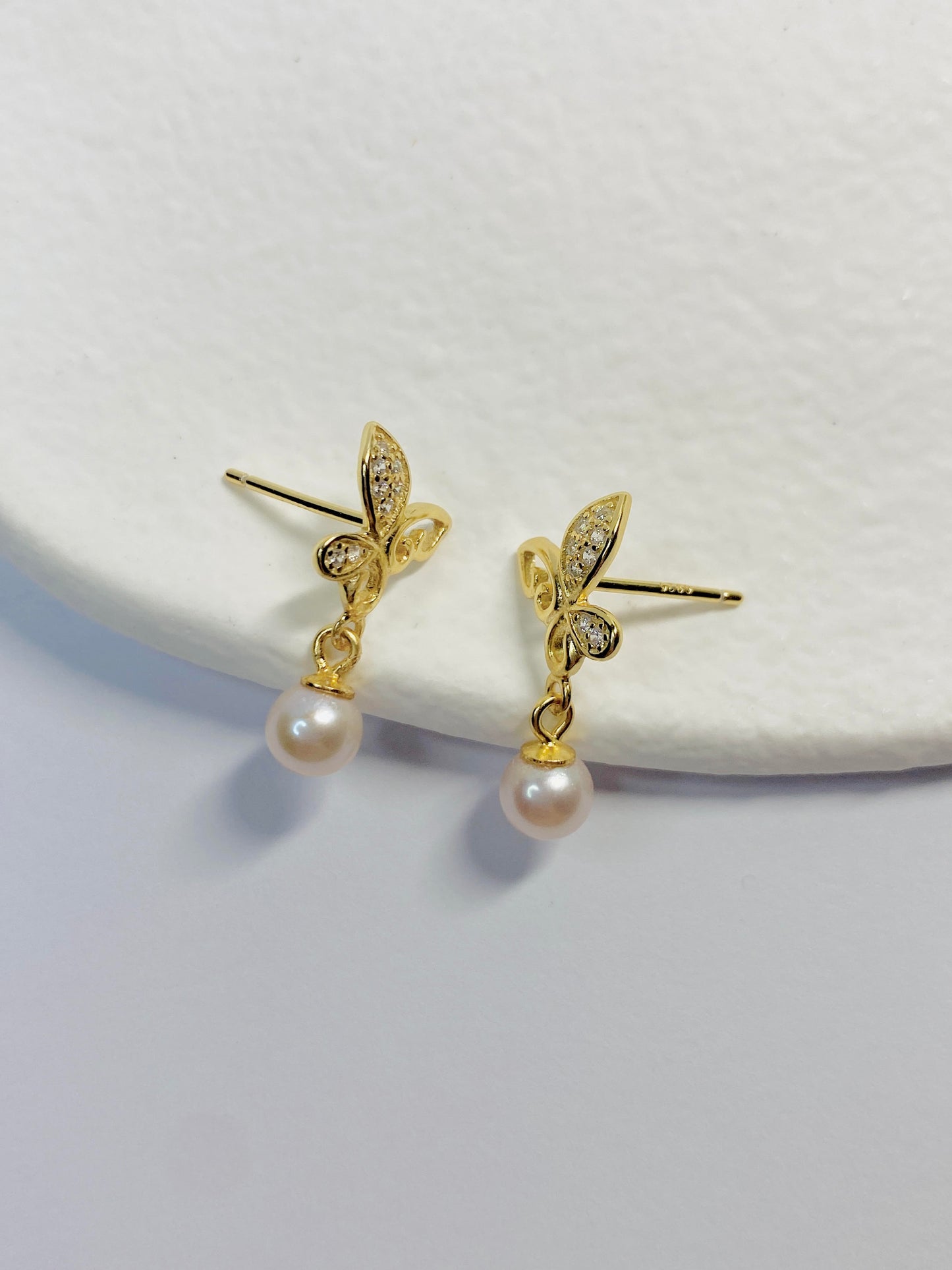 Butterfly Pearl Earrings