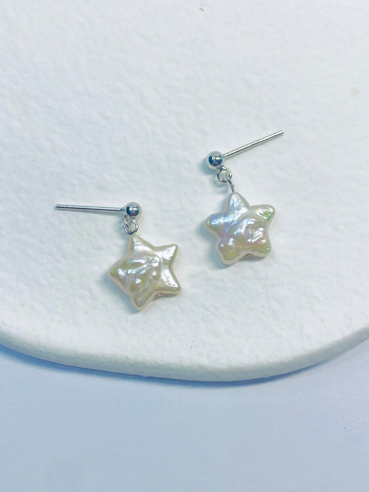 White Star Pearl Earrings